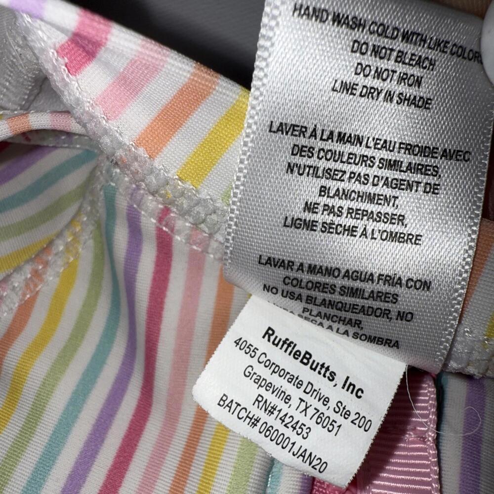 Ruffle‎ Butts Pink Striped Preppy Designer 1 Piece Bathing Suit SwimSuit Size 8 - Picture 9 of 14